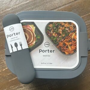 lunch box and silverware set